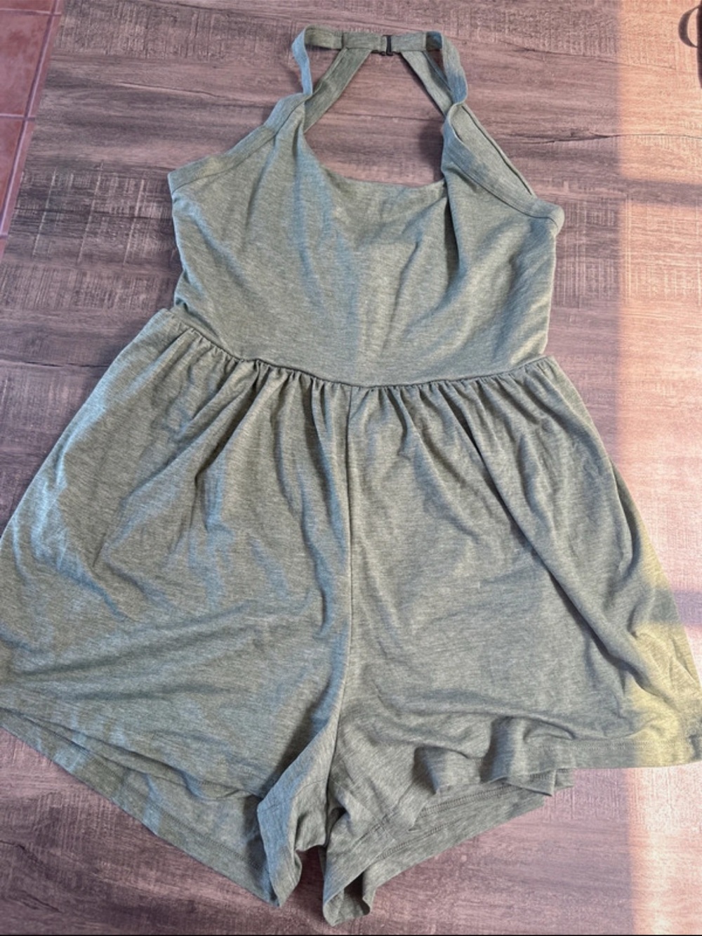 HALARA Sage Green Halter Romper